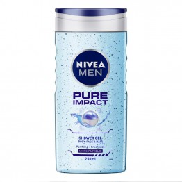 Nivea Men Pure Impact Body, Face & Hair Shower Gel 250 ml